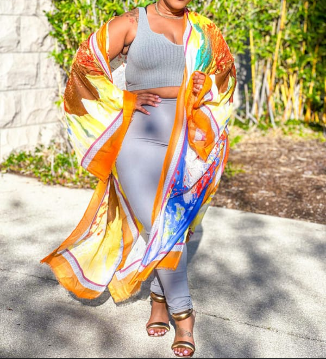 COLOR SPLASH KIMONO DRESSES - 5 COLORS