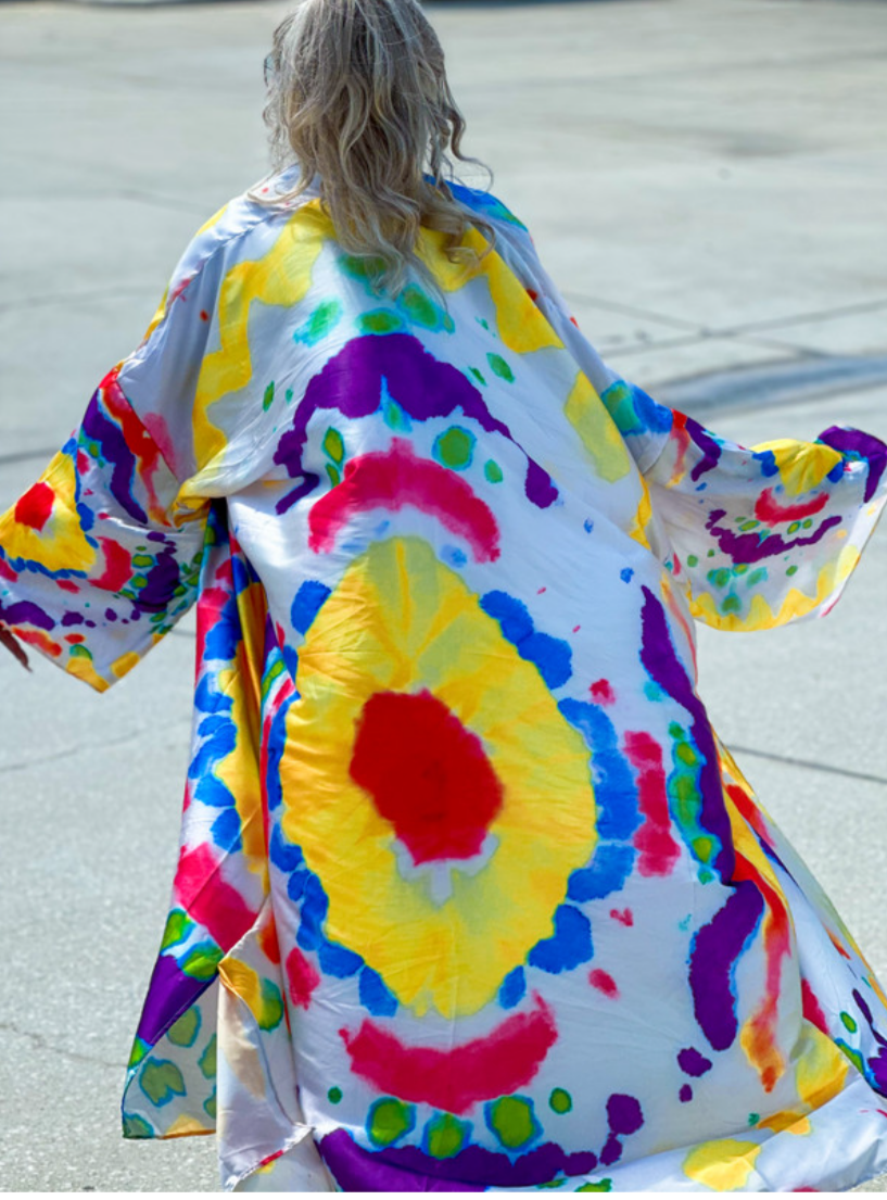COLOR SPLASH KIMONO DRESSES - 5 COLORS