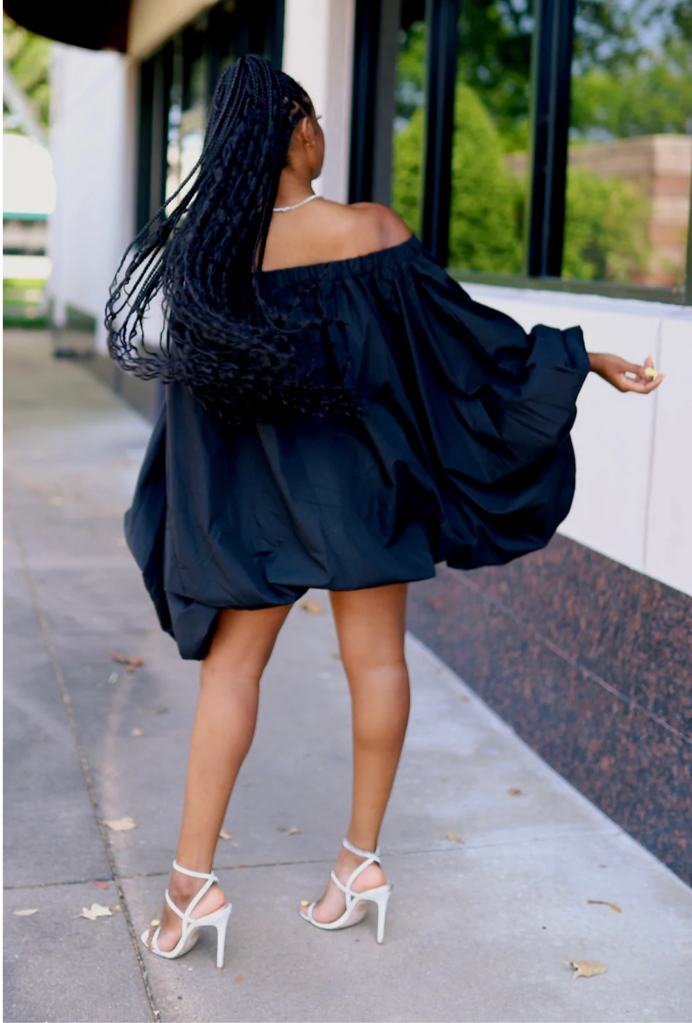 OUI-OUI BLACK OVERSIZED TOP