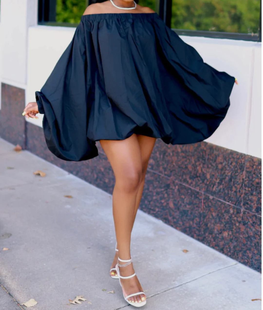 OUI-OUI BLACK OVERSIZED TOP