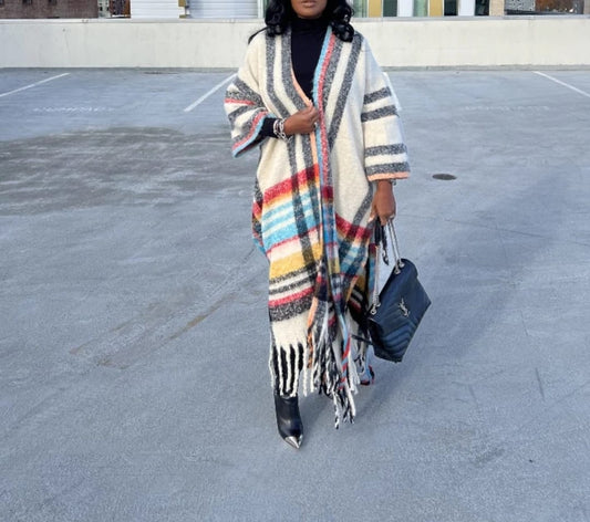 BRUXELLES PLAID KIMONO COAT