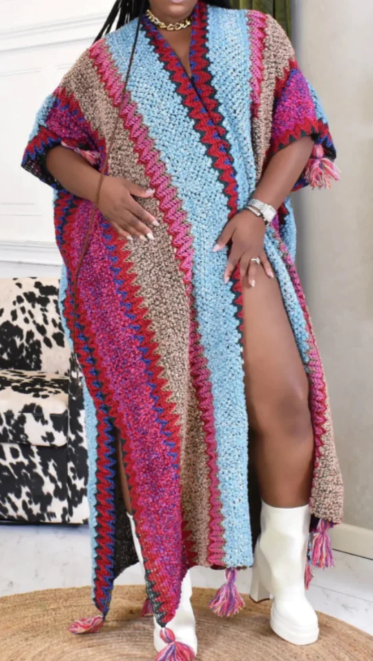 WINTER KNITTED SWEATER KIMONO/COAT