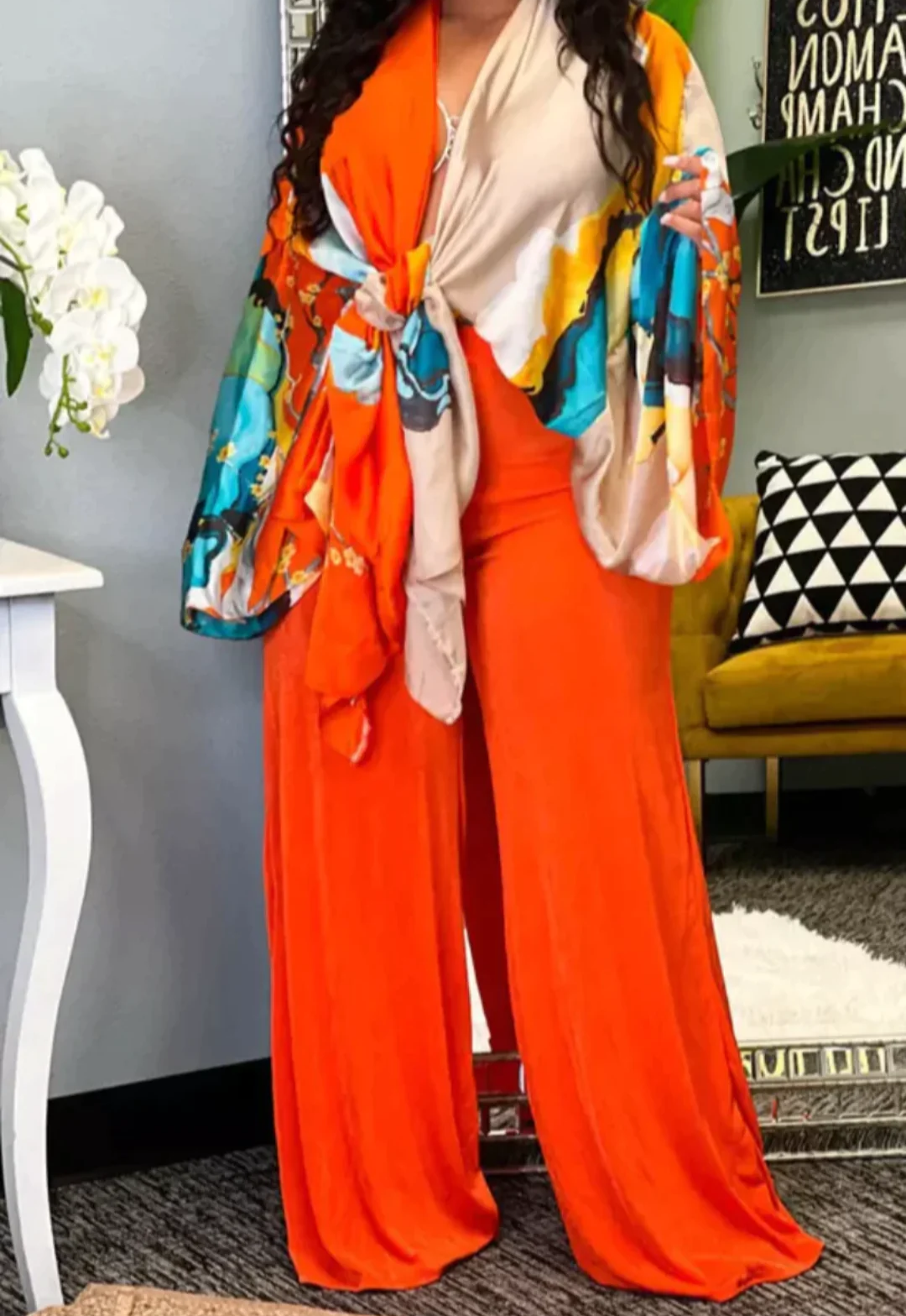 DIVA KIMONO DRESS ORANGE (short and long length)