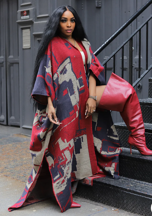 Oversized Cardigan In Red