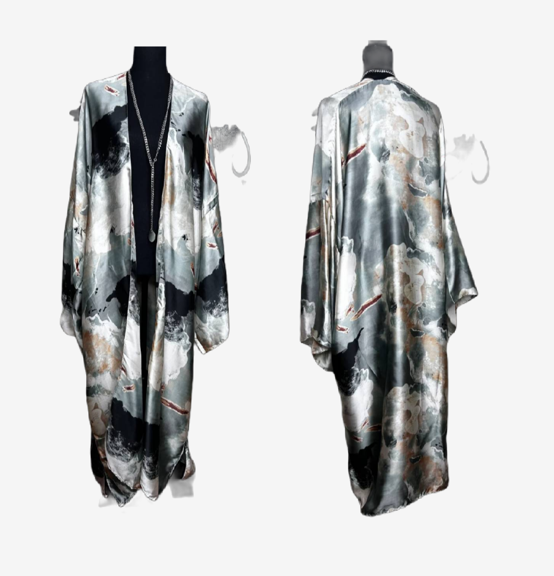 PACIFIC GREY KIMONO DRESS