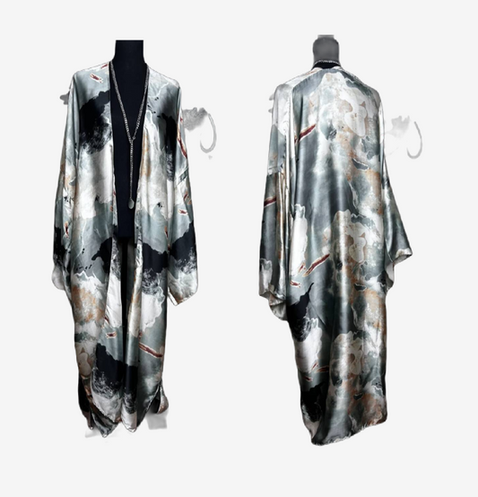 PACIFIC GREY KIMONO DRESS