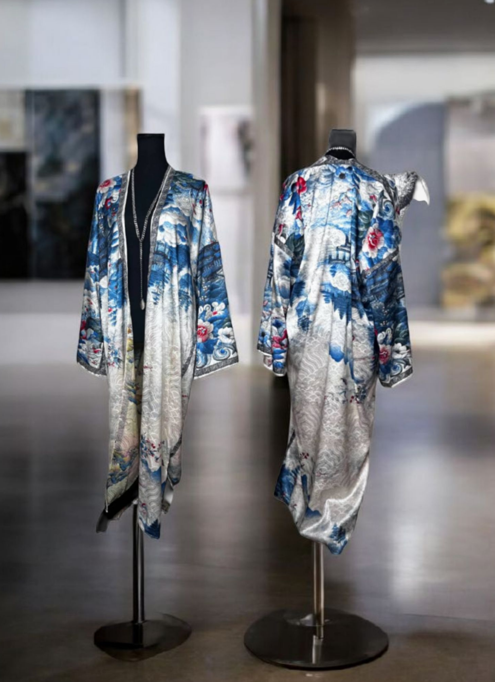Kimono dress - Pacific Blue