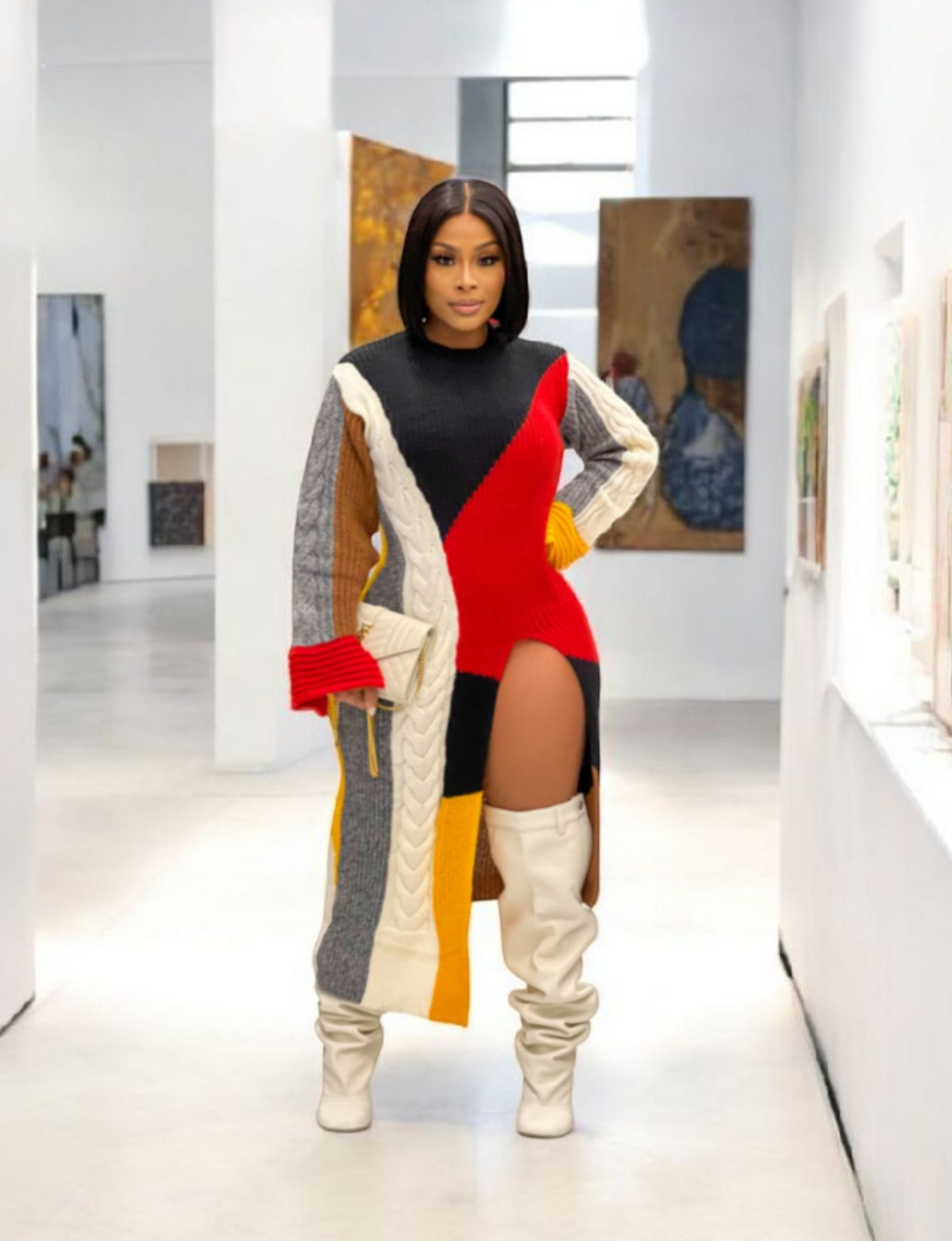 Nina Multicolor Sweater Dress