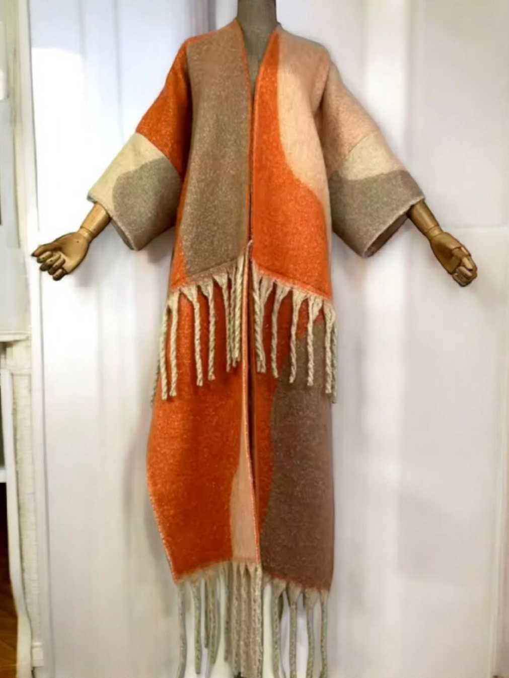 Orange Tassel Cardigan