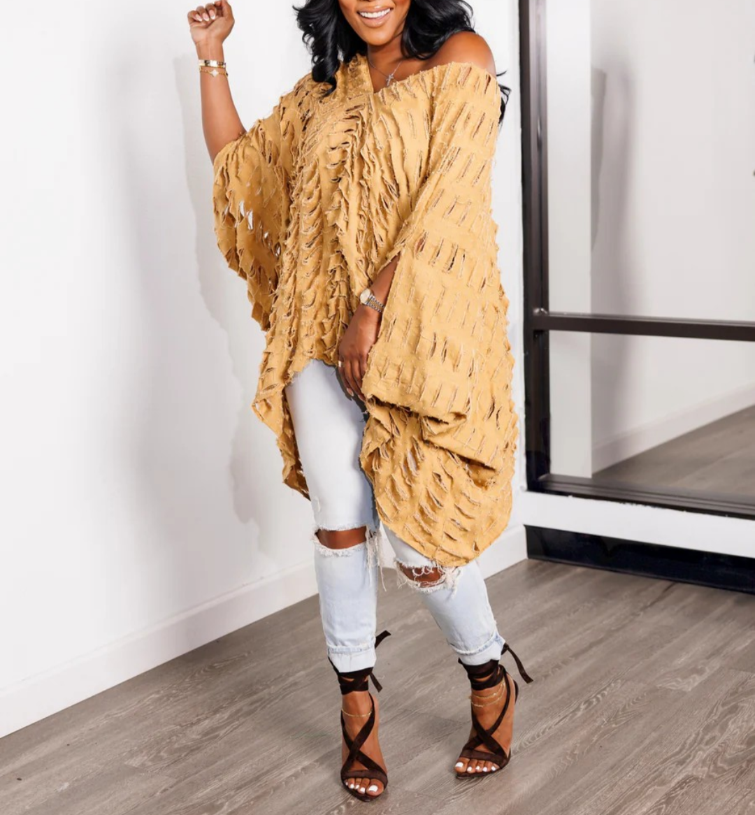 Denim - Textured Distressed Tunics