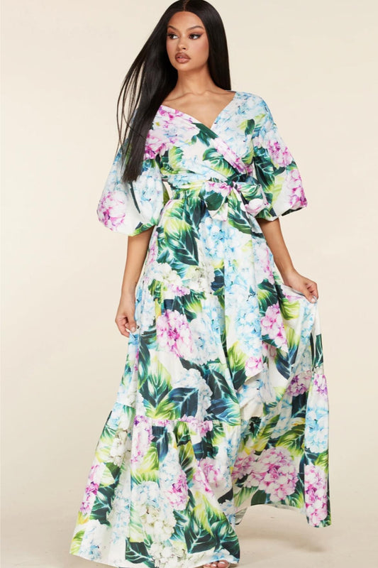 Ms. ZOÉ FLORAL PRINT MAXI DRESS