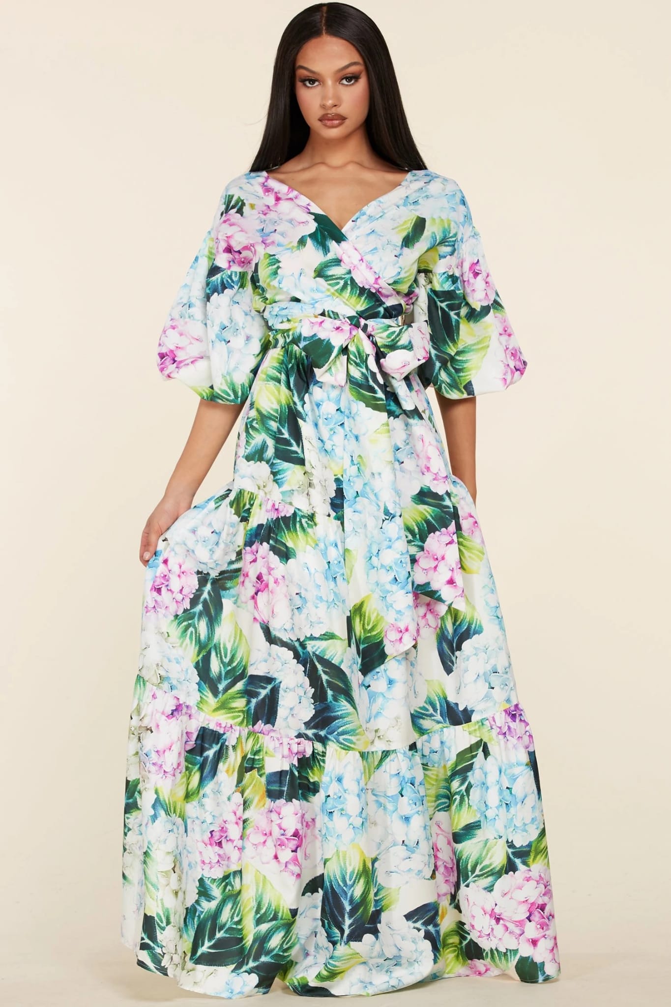 Ms. ZOÉ FLORAL PRINT MAXI DRESS