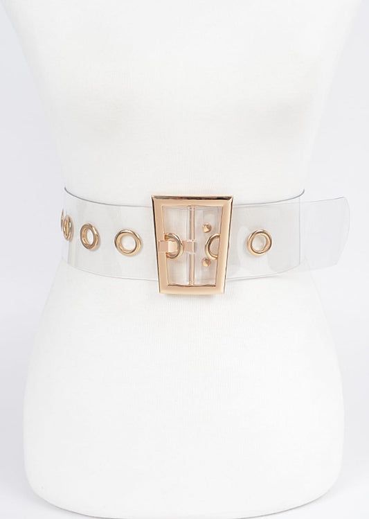 TRANSPARENT WIDE WAIST BELT