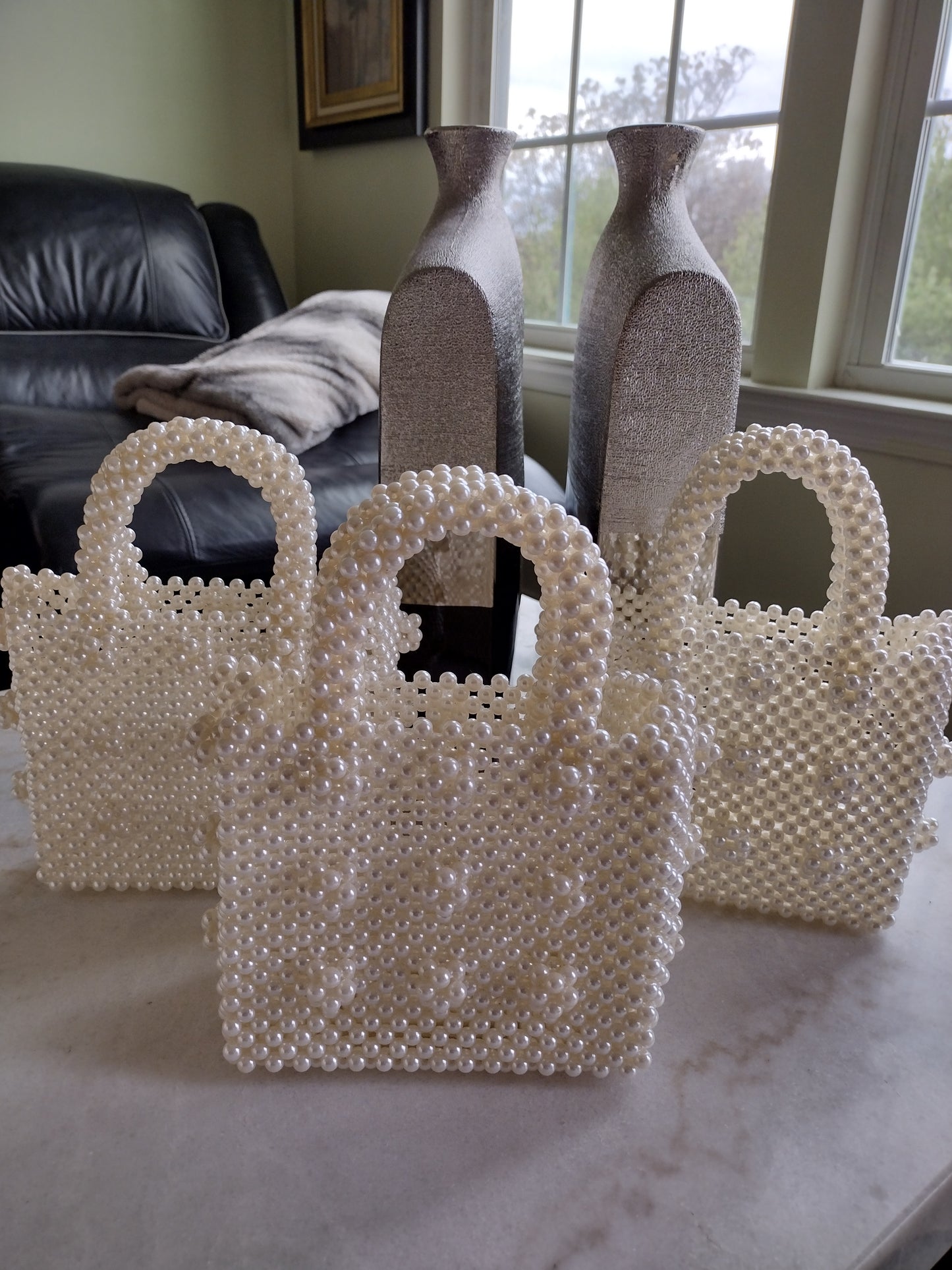 BEADED BRIDAL FAUX-PEARL CLUTCH