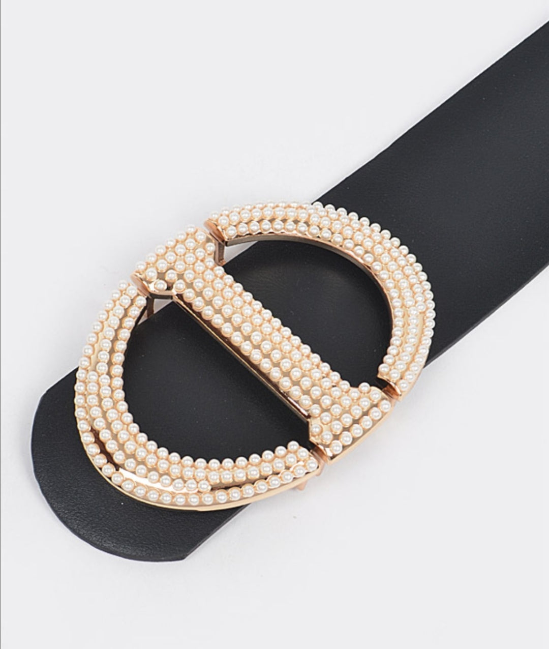 BLACK PEARL OVERSIZED BUCKLE BELT