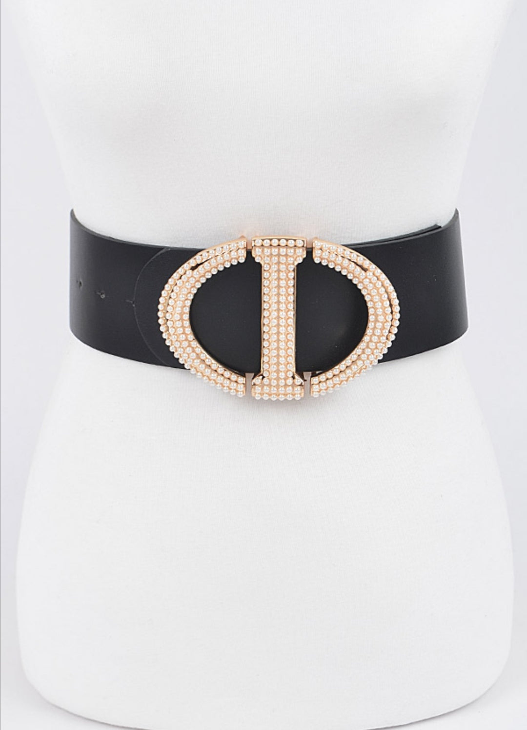 BLACK PEARL OVERSIZED BUCKLE BELT