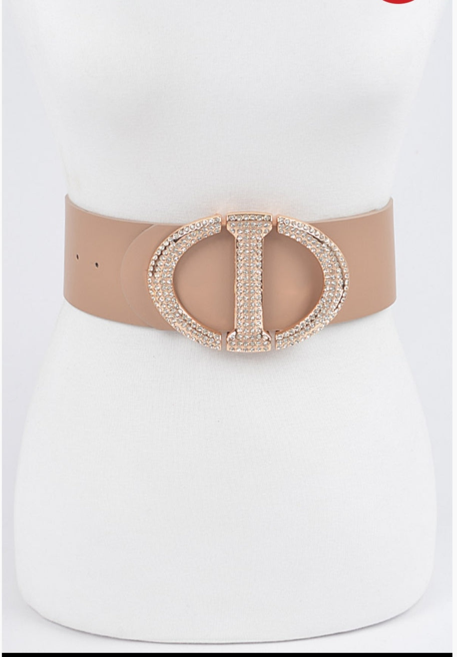 RHINESTONE BUCKLE WAIST BELT