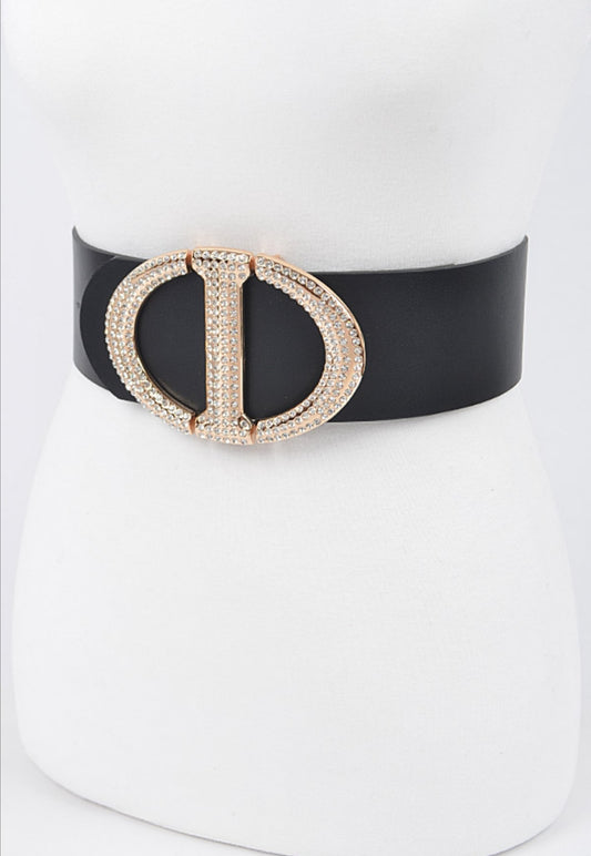 RHINESTONE BUCKLE WAIST BELT