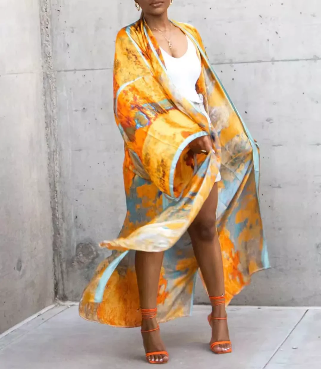 GOLDEN FLY KIMONO DRESS